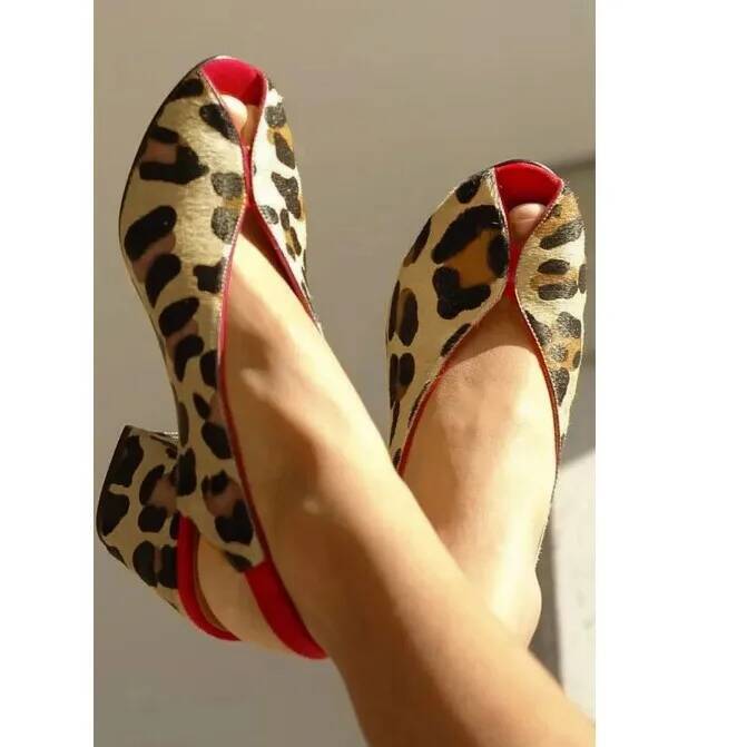 Men'S Shoes Slip On - Sandali da Donna con Stampa Leopardata,
