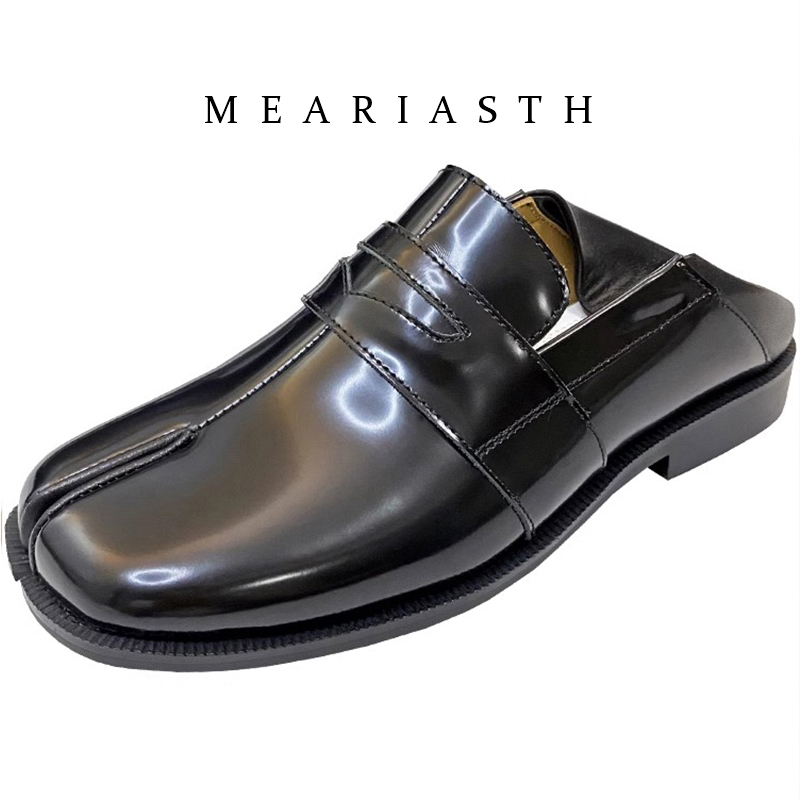 Men'S Shoes Hugo Boss - Scarpe Tabi Nere in Pelle Verniciata
