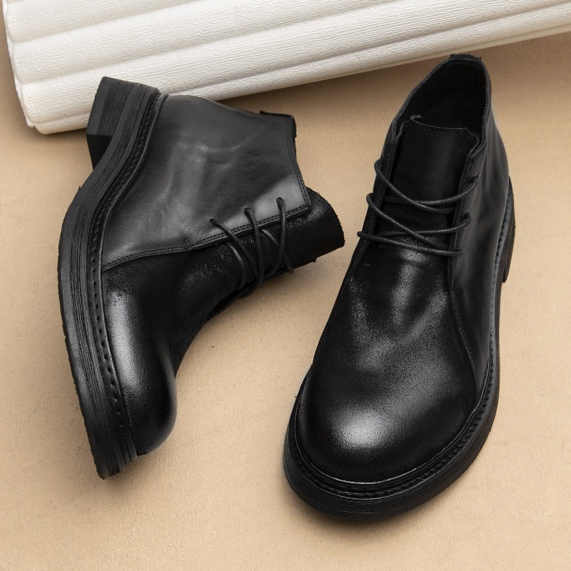 Men Shoes Oxford - Stivali Vintage da Uomo in Vera