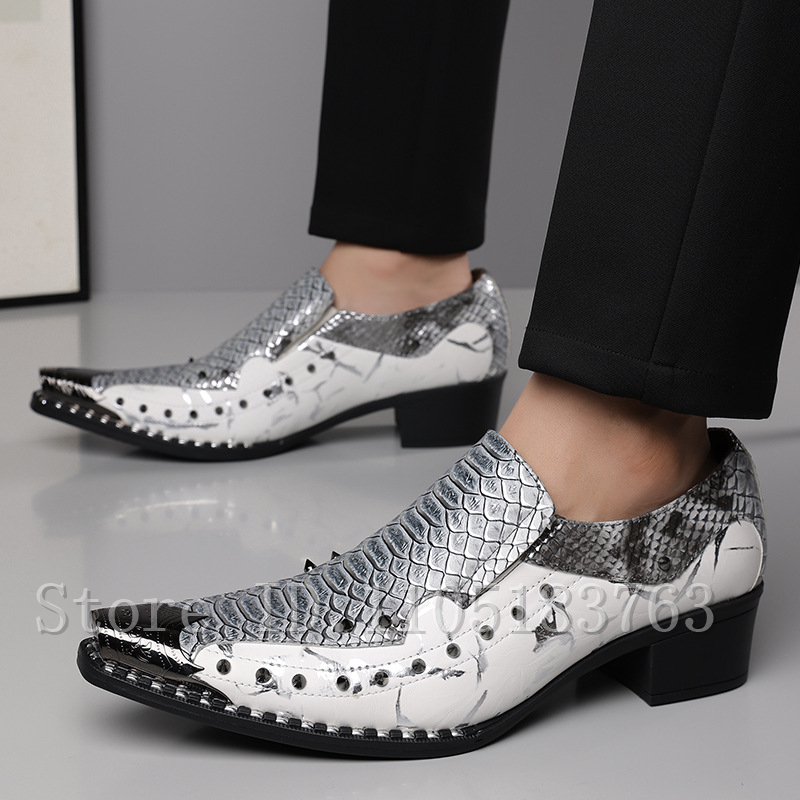 Men Shoes For Wedding - Mocassini da uomo con stampa effetto