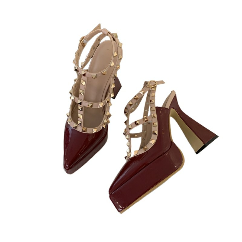 Men Shoes For Wedding - Tacchi neri donna scarpe con plateau