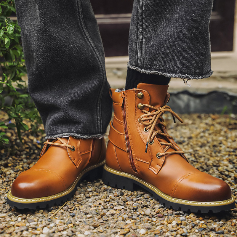 Men Shoes Oxford - Stivali in Pelle da Uomo Moda