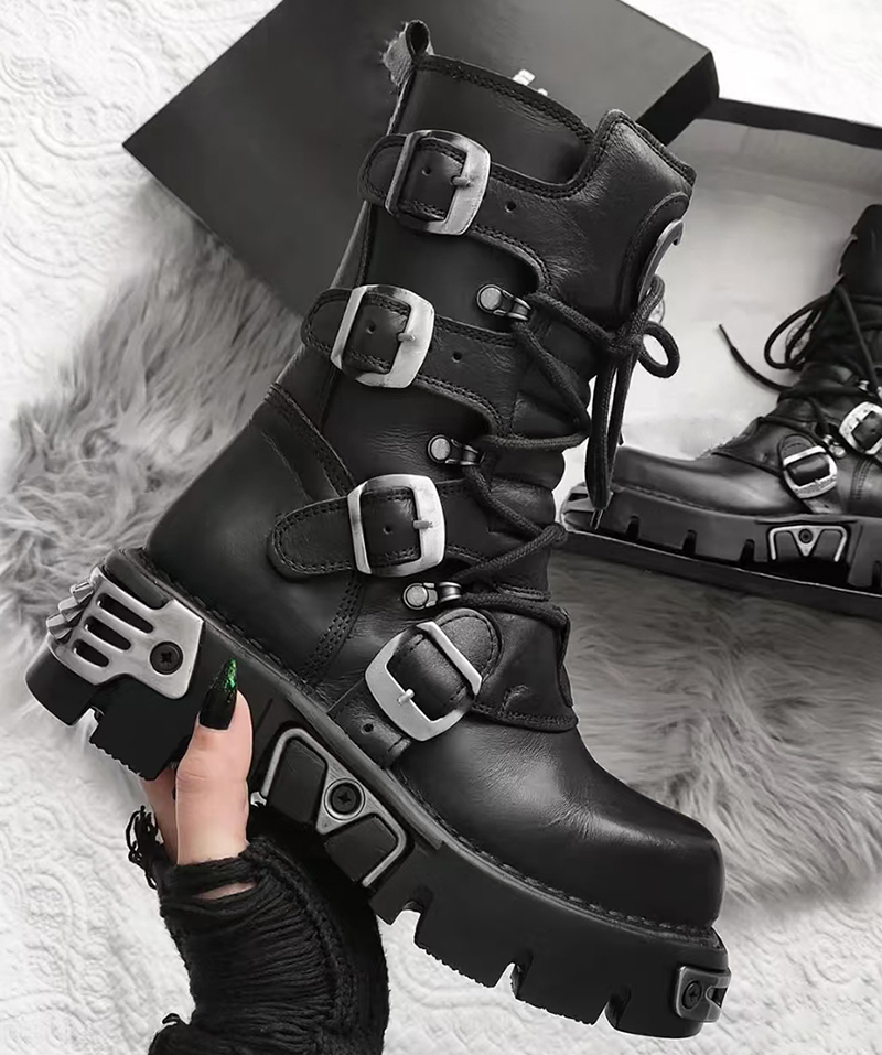stivali da moto alti punk goti - Men'S Shoes Dq recensione e prezzo